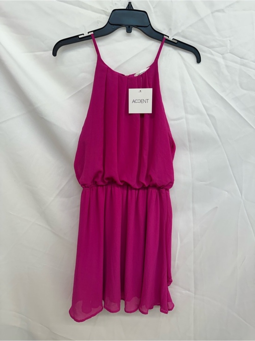 Accent Fuchsia Spaghetti Strap Mini Dress